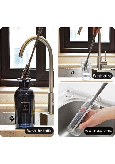 Silikon Bardak Fırça Fincan Scrubber Cam Temizleyici Şişe Termos Temizleme Fırçaları Uzun Mutfak Kolu Biberon Yıkama Aracı