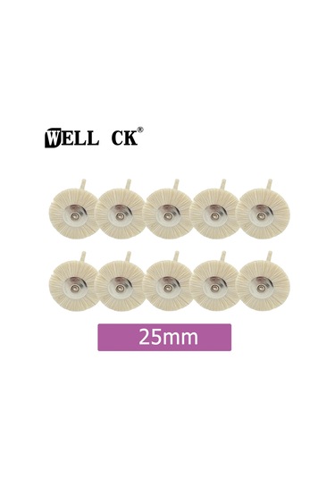 10 Adet/torba 2.35mm Parlatma Fırçası Tekerlek Diş Laboratuvarı Laboratuvar Malzemeleri Yumuşak Beyaz Keçi Saç Döner Aletler Düşük Hız Hp Shank Buff Green Chına