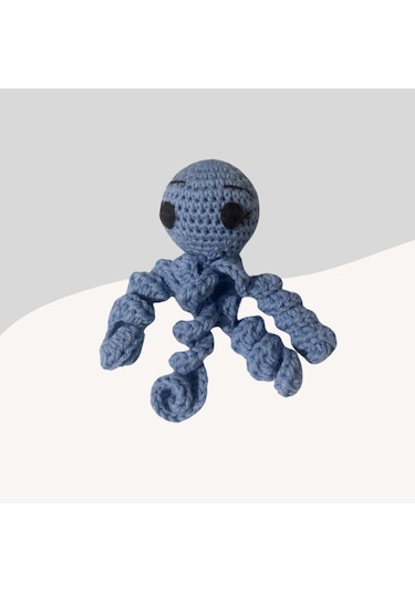 Çıngıraklı Kedi Top Oyuncağı Ahtopot 5 Cm Mavi