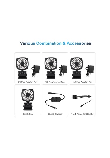 Xindoker Akvaryum Soğutma Fanı - Su Sıcaklığını 4 C'ye Kadar Düşürür, 15mm Cam Kalınlığına Uygun