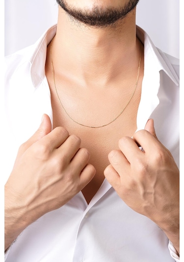 14 Ayar Altın Çubuklu Erkek Kolye Sarı Altın