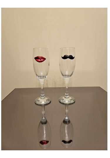 Dudak Bıyık 2'li Kahve Yanı Su Kadehi-cengizhan Unaler