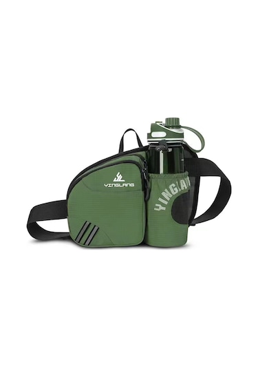 Jeemson Askeri Yeşil Spor Bel Çantası, Koşu-tırmanma-seyahat İçin, Su Şişesi Cepi Ve Geniş Kapasite, Nylon Malzeme, Hafif Ve Nefes Alıcı, Unisex Yeşil