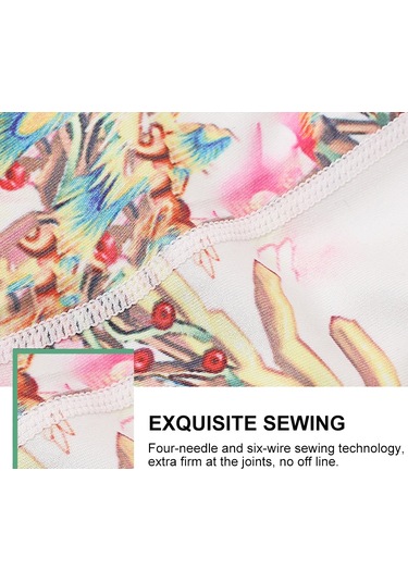 Paıyıge Kadın Baskılı Tavuskuşu Hk47 Yoga Pantolon Kırmızı - Beyaz