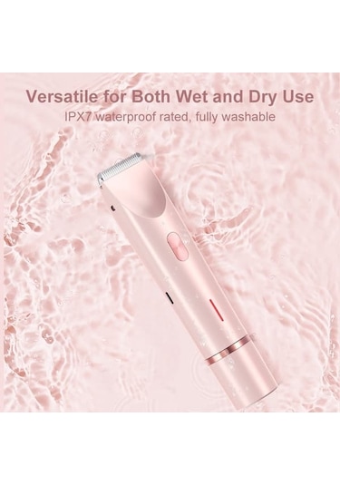 Özel Teklifler Kadınlar İçin 2'si 1 Arada Elektrikli Tıraş Makinesi, Su Geçirmez, Bikini Bölgesi Düzeltici, Çift Başlık, Tip-c Pembe
