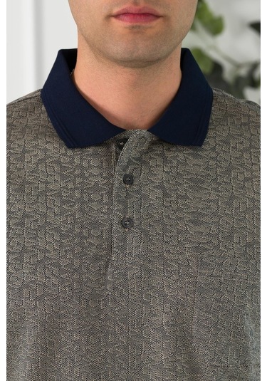 Nehir By Faruk Ülker Polo Yaka Cepli Desenli Merserize Süperfine