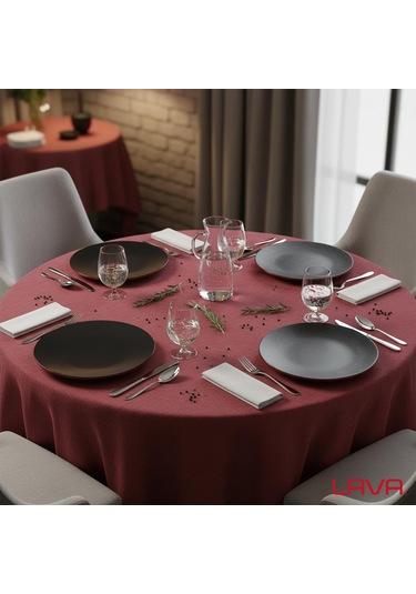 Lava Döküm Yuvarlak Servis Tabağı Çap Ø 21cm.-bordo Bordo