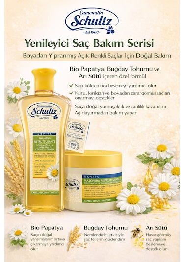 Schultz Yenileyici Şampuan + Saç Maskesi 2 Li Set Bio Papatya Arı Sütü Buğday Tohumu