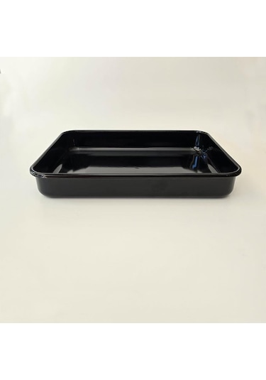 Emaye Dikdörtgen Fırın Tepsisi Siyah Siyah