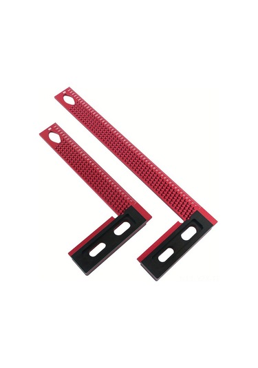 Yaozixa Ahşapçılık İçin L-şekilli Hassas Çizgi Kalemi - Paralel/dikey Çizim, Delikli Marka Kılavuzu, 300mm, Siyah-kırmızı