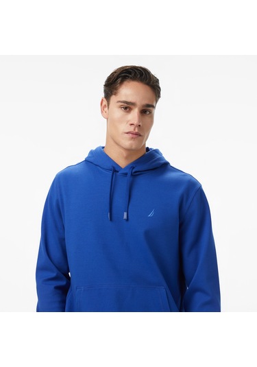Nautica Erkek Mavi Classic Fit Kapüşonlu Sweatshirt Düz K57226t Mavi