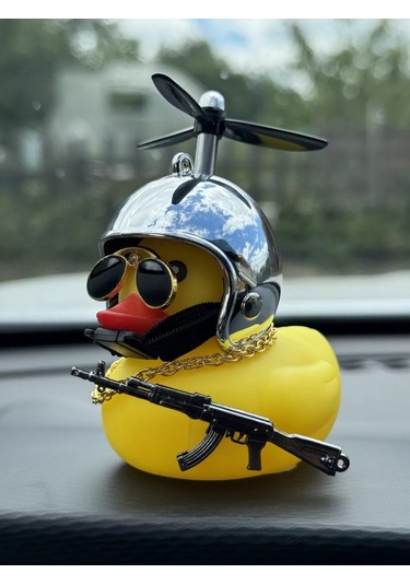 Stikerok Aracın İçinde Kasklı Ve Gözlükleri Olan Ördek 239436032