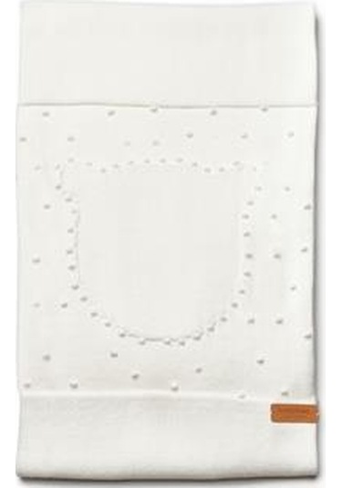 Bebek Triko Battaniye 85 85cm %100 Organik Pamuk - Yenidoğan Serisi - Csy8131 Ekru