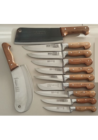 11 Parça Lazoğlu Sürmene Kasap-Kurban-Mutfak Bıçak Seti