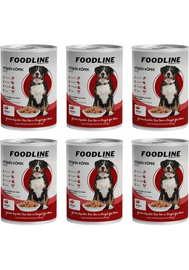 Foodline Biftekli Yetişkin Köpek Konservesi 6 x 400 G