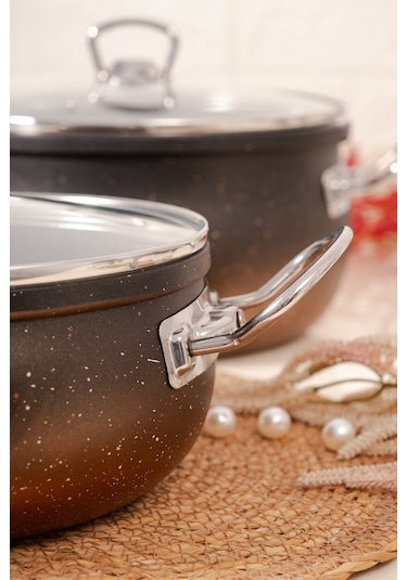 Çarşıdayız 9 Parça Siyah Granit Tencere Seti -siyah