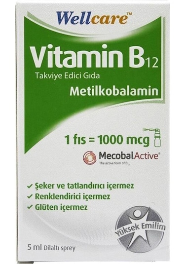 Wellcare Vitamin B12 1000 Mcg Sprey 5 ML