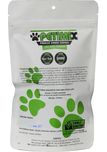 Petimix Freeze Dry Hamsi Kedi Ödül Maması 40 G