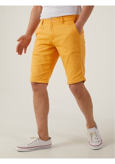 Hardal Renk Chino Erkek Şort Hardal