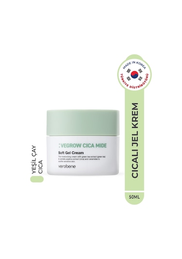 Verobene Vegrow Cica Mide Soft Gel Kore Yeşil Çay Özlü Krem 50 ML