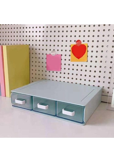 Ganzhoushop Yığılabilir Çekmece Şeffaf Masa Düzenleyici Büyük Kapasiteli Su Geçirmez Saklama Kozmetik Makyaj Aletleri Kalemler İşaretleyiciler Scrwhite