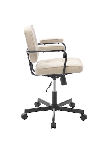 Button Çalışma Sandalyesi Kumaş - Vizon 62x77-87x60 Cm Bej