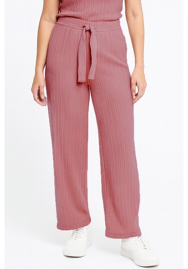 Bayan Pijama Altı Beli Lastikli Rahat Kalıp Gül Kurusu