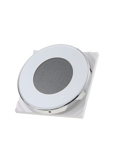 Yifomall Beyaz Dairesel Dokunmatik Ekranlı Klima Kontrol Paneli - İki Borulu Fan Koilyası Termostatı Enerji Tasarrufu, 0.5 C Hassasiyet