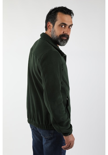 Erkek Fermuarlı Polar Yeşil