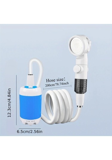Willowhaven Mavi Taşınabilir Elektrikli Duş Pompası: Usb Şarjlı Dijital Ekran Çoklu Mod Camping