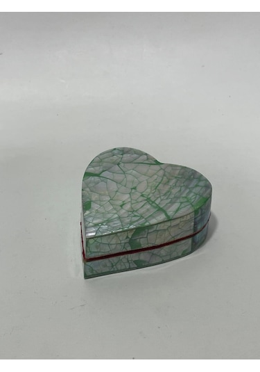 Sedef Kaplama Kalp Model Kadife Hediye Kutusu Küçük-model 3