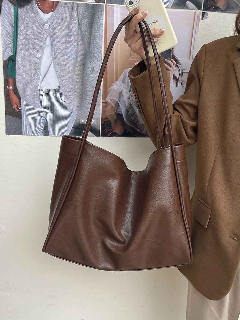 Yifomall 2023 Meilade Kadın Çanta - Siyah, Geniş Hacimli, Yumuşak Deri, Magnetik Kapatma, İç Cep, Günlük Kullanıma Uygun