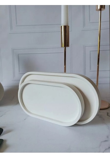 Cre Art Dekoratif Alçı Stand 2 Adet Alçı Tabakçakmak 238936696 Beyaz