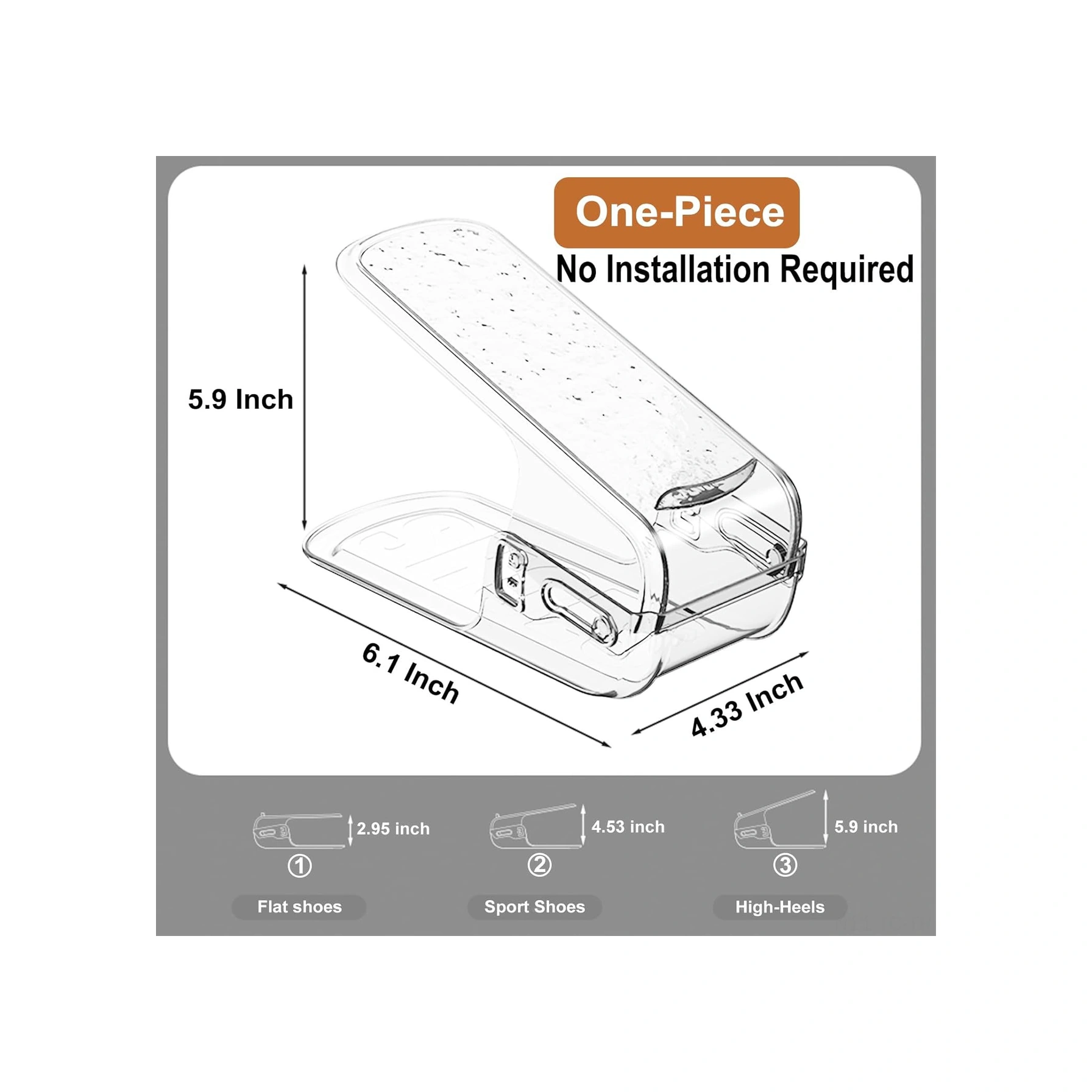 Skycity Şeffaf Ayarlanabilir Ayakkabı Rafı - Gardırop Boşluğunu Maksimize Eden Organizer 1 Adet ŞEFFAF