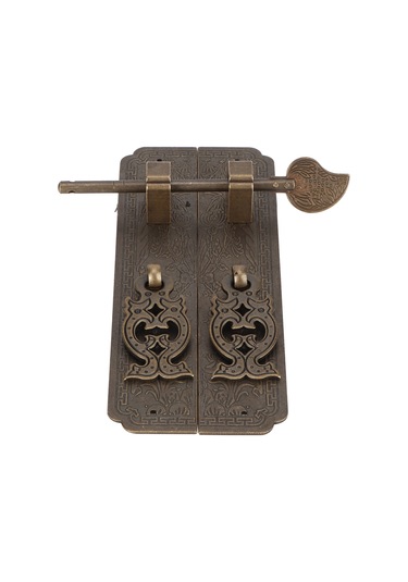 Çin Tarzı Kapı Kolu Seti Antik Bakır Bahçe Kapı Kulpu Huiliang