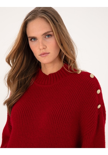Pierre Cardin Kadın Kırmızı Kazak /triko 50316342-vr030 Kırmızı