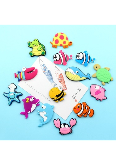 Hombey Deniz Hayvanları Şekilli Yumuşak Jeli Manyetik Buzdolabı Sticker - Eğitici Dekoratif Not Tutucu Deniz Atı