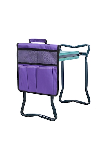 Padalink Mor Bahçe Aletleri Saklama Çantası - Taşınabilir, Katlanabilir Ve Kollü Bahçe Gereçleri Depolama Çantası Mor