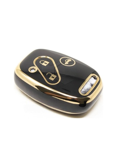 Lüx Honda Civic Fd6 Crv Accord 3 Buton Nano Anahrtar Kılıfı Siyah Gold Renk