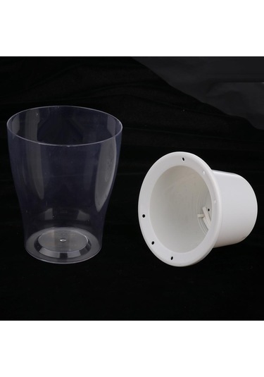 Suntek Magideal Şeffaf Çiçek Kendiliğinden Sulanan Saksı Yuvarlak-130 130 150mm