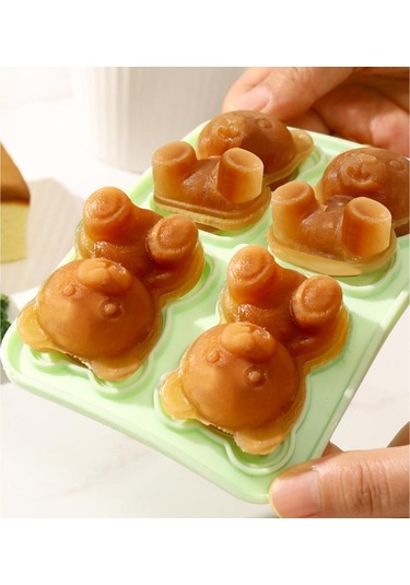 Turuncu 4 Izgara 3d Küçük Oyuncak Ayı Şekli Buz Küpü Silikon Kalıp Küçük Ayı Buz Bloğu Kalıp Ev Dondurma Buz Kutusu Buz Kalıp Turuncu