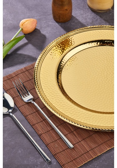 Cooker Lüx Model Metal Sunumluk Supla 33 Cm Sarı