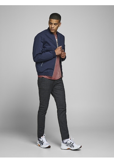 Erkek Fermuarlı Bomber Ceket - 12165203 Navy Blazer