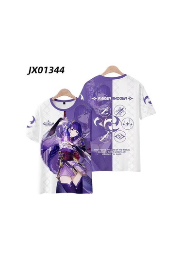 Snapbuy Yeni Oyun Anime Genshin Impact Hutao Yae Miko 3d Baskılı T-shirt Unisex Giyim Cosplay Teelavantaerkek Lavanta