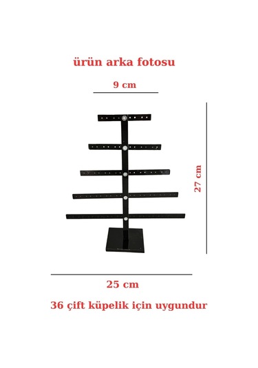5 Katlı Çam Şeklinde Siyah Pleksi Küpe Standı 40 Çift Küpe Orta Boy Küpe Takı Düzenleme Organiza Çok Renkli