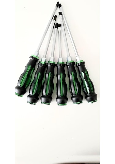 Zain 6'lı Tornavida Seti Manyetik Darbeli Profesyonel 6Set Yeşil