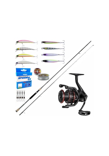 Yekoutdoor Okuma Profesyonel Lrf Seti Okuma Azaki Spin 244 Cm 7-28 Gr 2 Parça Spin Kamışı&okuma Ceymar Hd Chd-2500a Matt Black 7+1bb Olta Makinesi