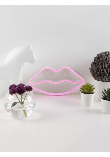 Riota Neon Lamba Los Duendes Pembe Işık 15x28 Cm 177380612 Pembe