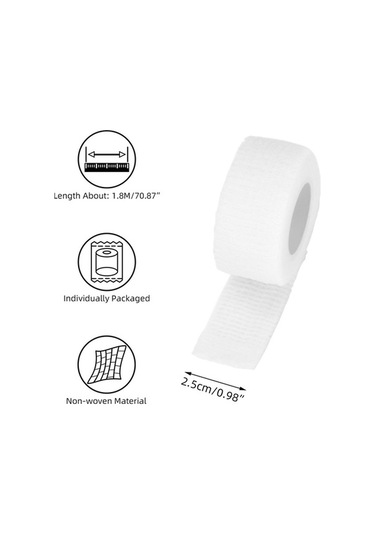 Fastbuy 7 Renkli 2.5cm X 2m Elastik Öz Tutuculu Bandaj - Beyaz, Siyah, Kırmızı, Sarı, Kahve, Mavi, Yeşil, Kayma Engeli, Suya