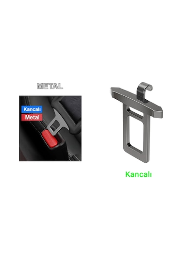 Emniyet Kemer Yükseltici Metal Kancalı Tip 2 Adet